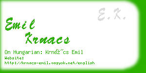 emil krnacs business card